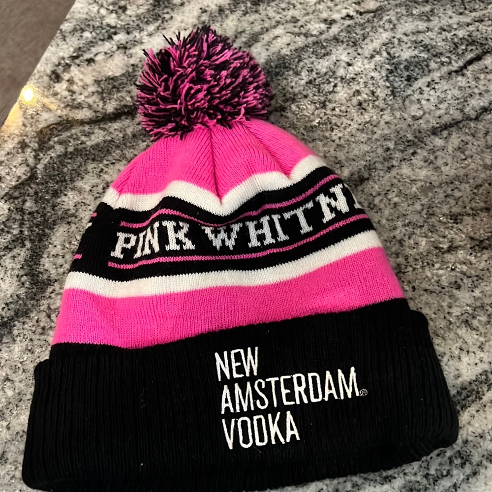 Pink Whitney Mew Amsterdam Vodka ski hat one size never worn